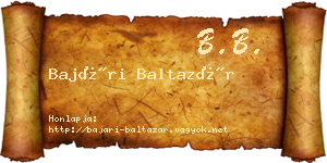 Bajári Baltazár névjegykártya